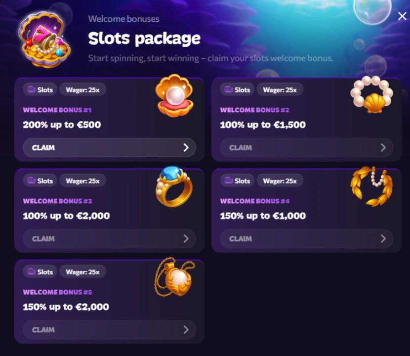 Welcome bonus Aphrodite casino
